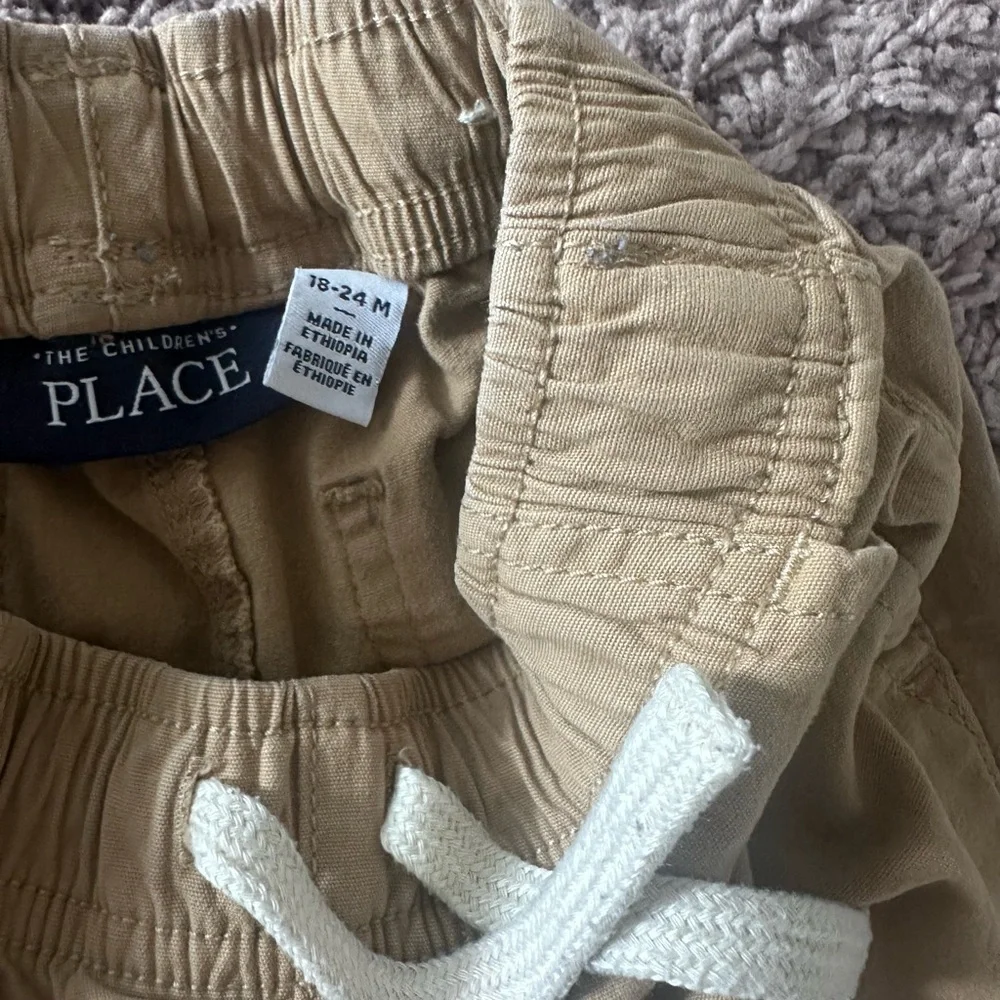 Preloved Children's Place Tan Joggers with White Drawstring